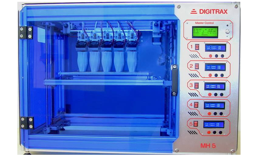 Digitrax MH5 — Digitrax 3D Unveils Their 5-Extruder 3D Printer