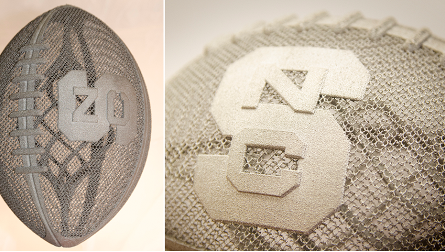 NC State’s Chancellor Receives Surprise Titanium 3D Printed Football Prior to Spring Game Today