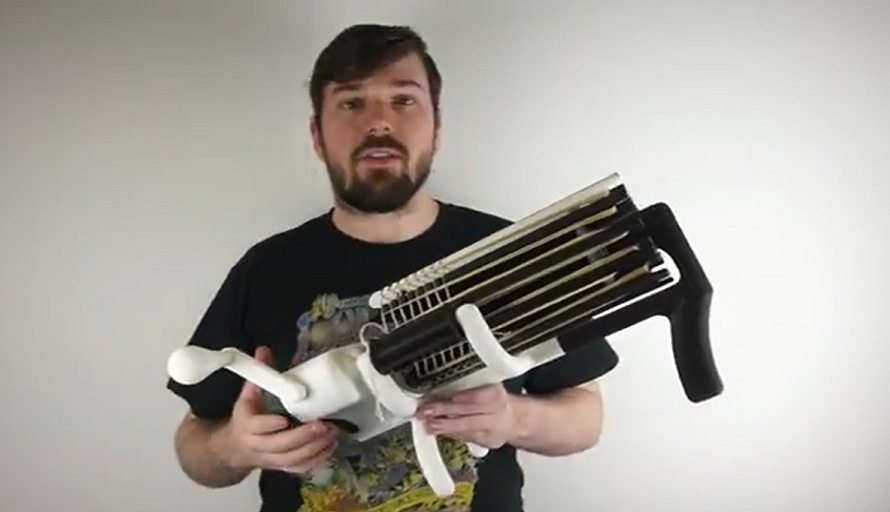 Kirby Downey’s 3D Printed Machine Gun Brilliantly Replaces Bullets with Rubber Bands