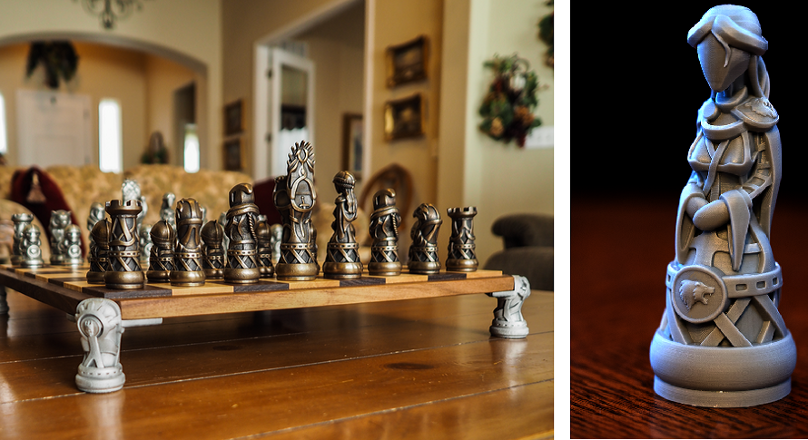 3D Printed Molds for Pieces in Throne of Kings Chess Set