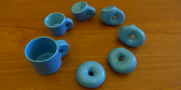 These 3D Printed Porcelain Coffee Mugs & Donuts are Clever Topology-Related Joke